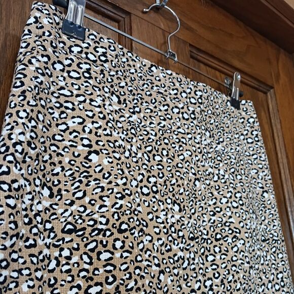 J CREW Animal Print Pencil Skirt Cotton Kick Pleat - Picture 3 of 14